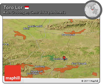 Satellite Panoramic Map of Toro Lor