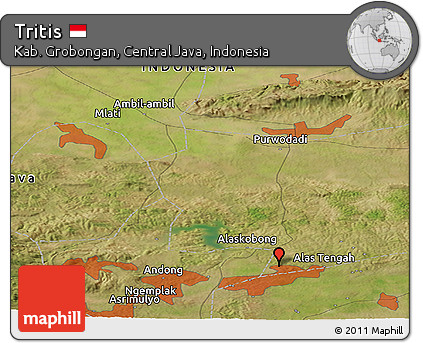 Satellite Panoramic Map of Tritis