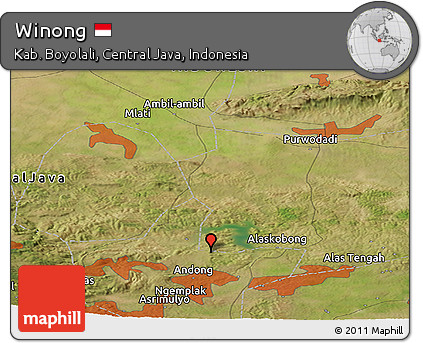 Satellite Panoramic Map of Winong