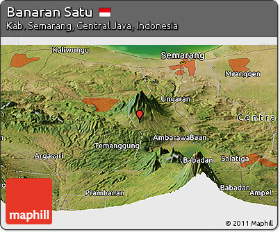 Satellite Panoramic Map of Banaran Satu