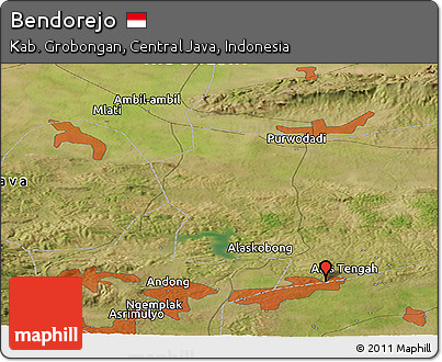 Satellite Panoramic Map of Bendorejo