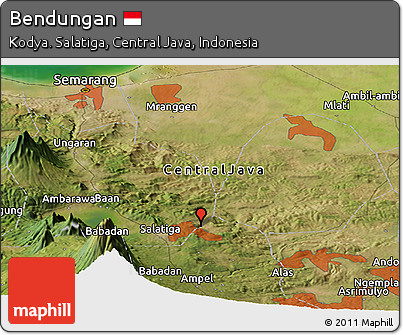 Satellite Panoramic Map of Bendungan