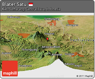 Satellite Panoramic Map of Blater Satu