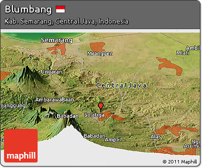 Satellite Panoramic Map of Blumbang