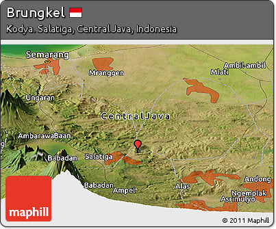 Satellite Panoramic Map of Brungkel