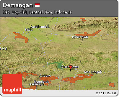 Satellite Panoramic Map of Demangan