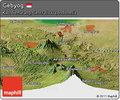 Satellite Panoramic Map of Gebyog