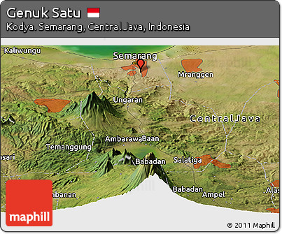 Satellite Panoramic Map of Genuk Satu