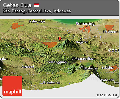 Satellite Panoramic Map of Getas Dua