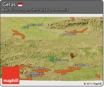 Satellite Panoramic Map of Getas