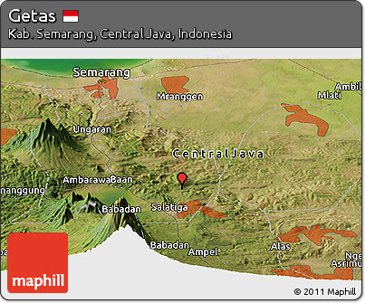 Satellite Panoramic Map of Getas