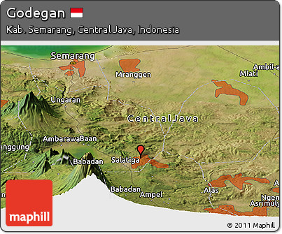 Satellite Panoramic Map of Godegan