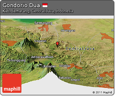 Satellite Panoramic Map of Gondorio Dua