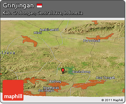 Satellite Panoramic Map of Grinjingan