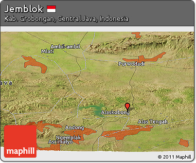Satellite Panoramic Map of Jemblok
