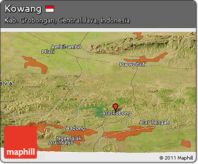 Satellite Panoramic Map of Kowang