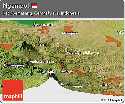 Satellite Panoramic Map of Ngampol