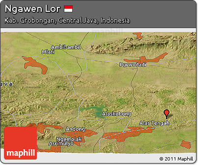 Satellite Panoramic Map of Ngawen Lor