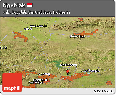 Satellite Panoramic Map of Ngeblak