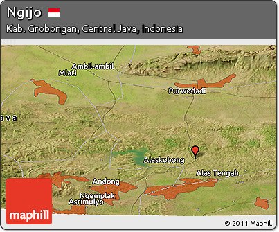 Satellite Panoramic Map of Ngijo