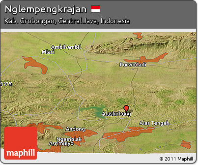 Satellite Panoramic Map of Nglempengkrajan