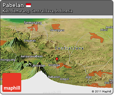 Satellite Panoramic Map of Pabelan