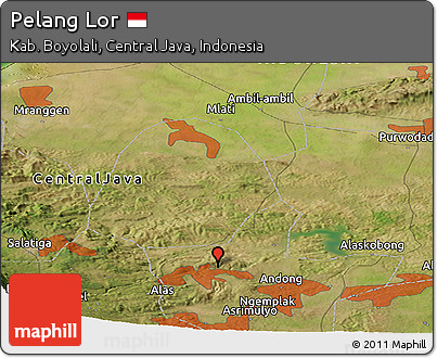 Satellite Panoramic Map of Pelang Lor