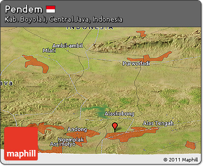 Satellite Panoramic Map of Pendem