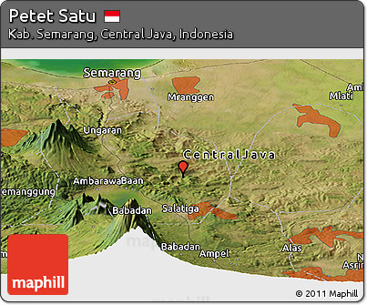 Satellite Panoramic Map of Petet Satu