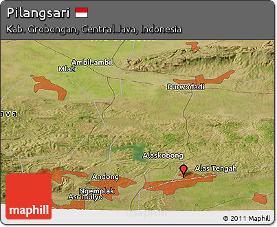 Satellite Panoramic Map of Pilangsari