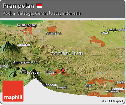 Satellite Panoramic Map of Prampelan