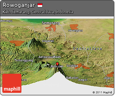 Satellite Panoramic Map of Rowoganjar