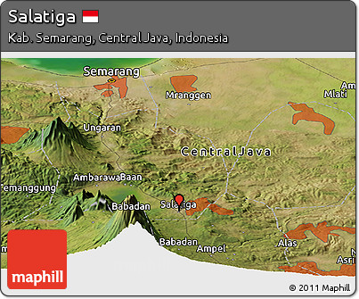 Satellite Panoramic Map of Salatiga