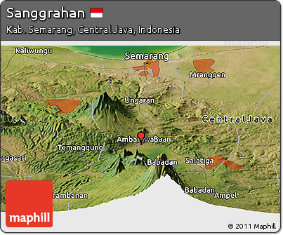 Satellite Panoramic Map of Sanggrahan