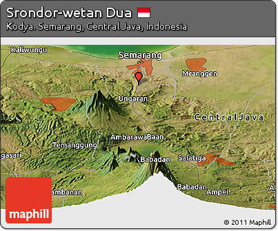 Satellite Panoramic Map of Srondor-wetan Dua