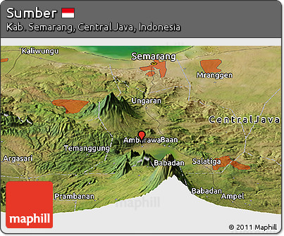 Satellite Panoramic Map of Sumber