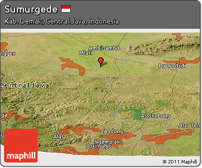 Satellite Panoramic Map of Sumurgede