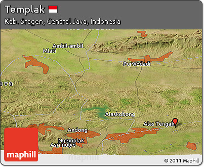 Satellite Panoramic Map of Templak