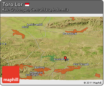 Satellite Panoramic Map of Toro Lor