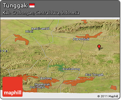 Satellite Panoramic Map of Tunggak