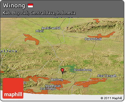 Satellite Panoramic Map of Winong