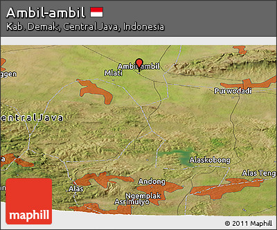 Satellite Panoramic Map of Ambil-ambil