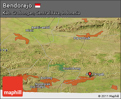 Satellite Panoramic Map of Bendorejo
