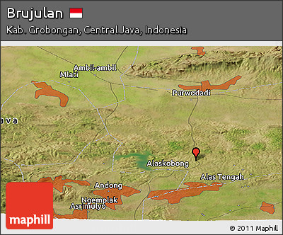 Satellite Panoramic Map of Brujulan