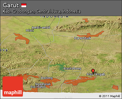 Satellite Panoramic Map of Garut