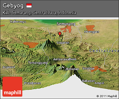 Satellite Panoramic Map of Gebyog