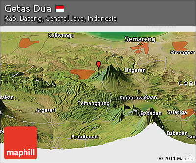 Satellite Panoramic Map of Getas Dua