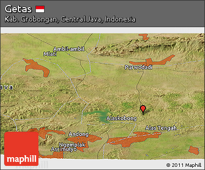 Satellite Panoramic Map of Getas