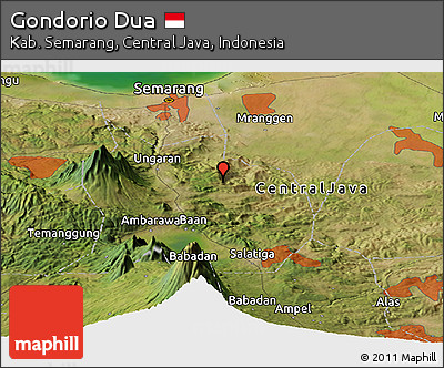 Satellite Panoramic Map of Gondorio Dua