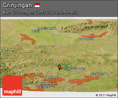 Satellite Panoramic Map of Grinjingan